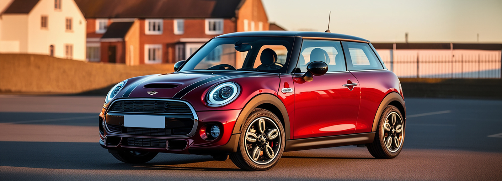 Red Mini Cooper Countryman parked on a city street